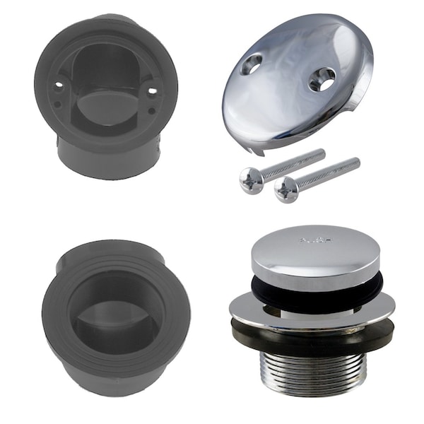 Westbrass Tip Toe Sch. 40 ABS Plumber's Pack W/ Two-Hole Elbow in Polished Chrome D534-26 - main